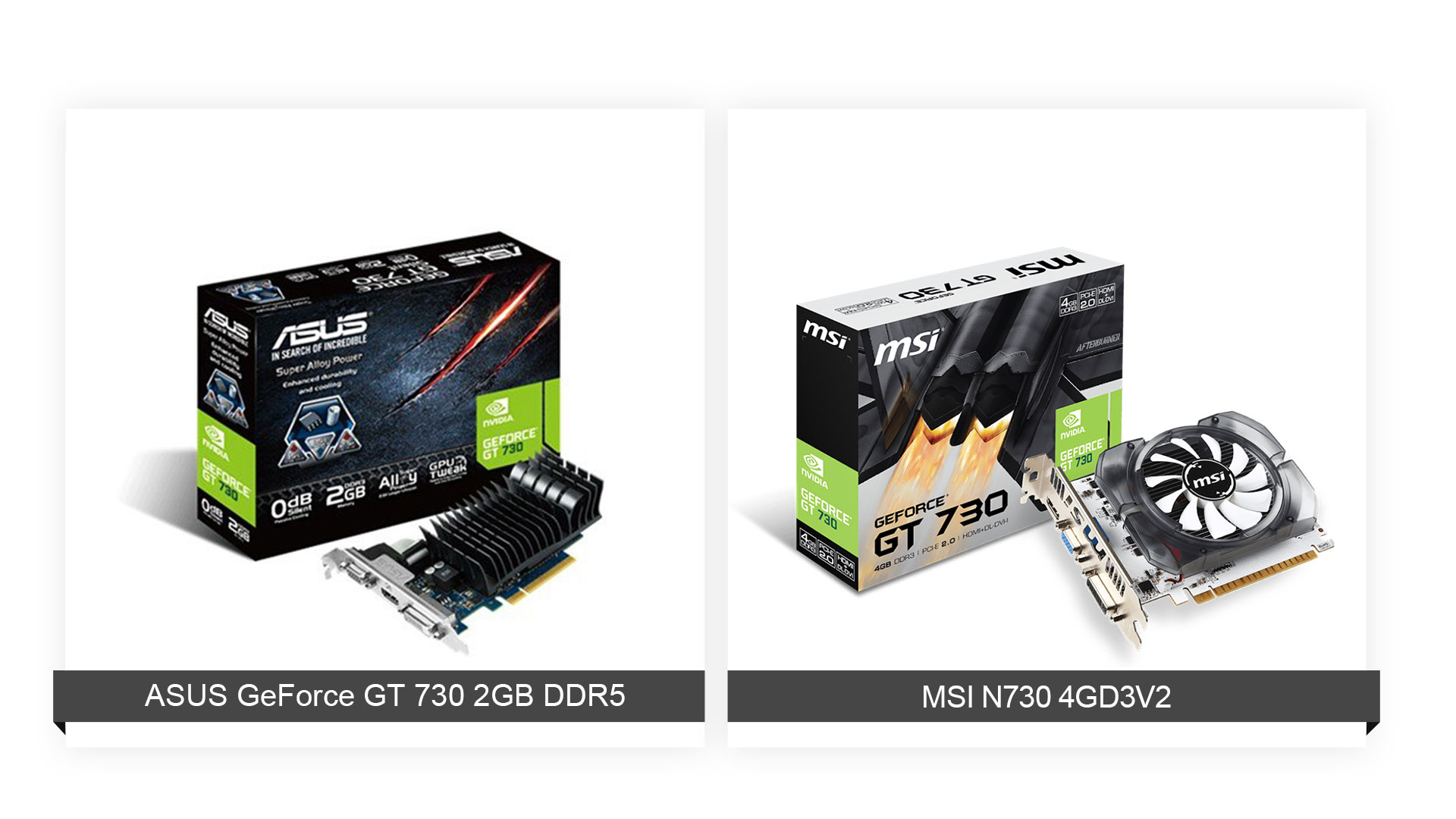 ASUS GeForce GT 730 2GB DDR5 Vs MSI N730 4GD3V2
