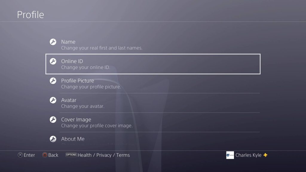 PSN Change Name