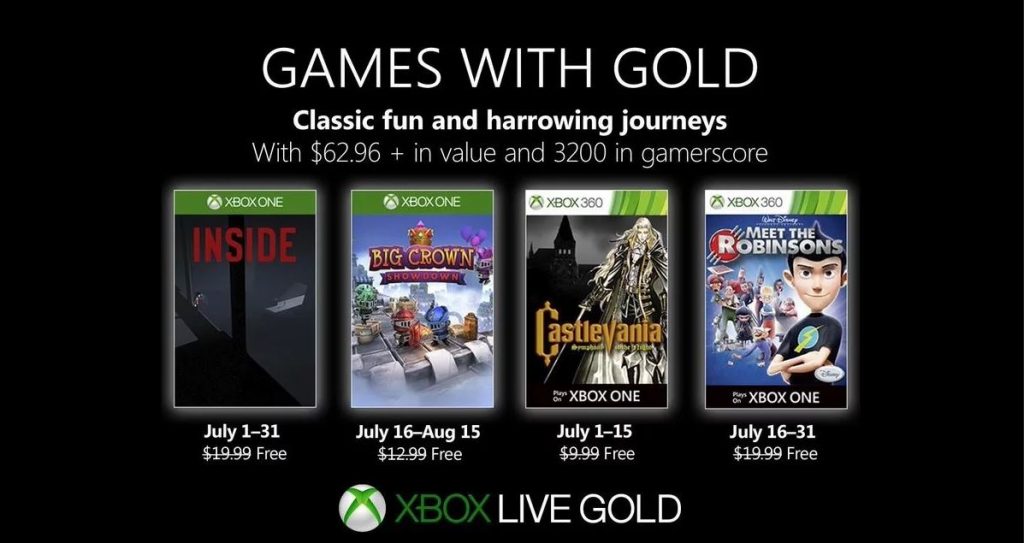 xbox live gold july 2019