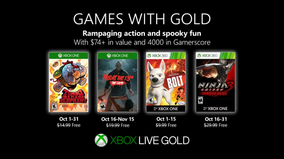 xbox live gold october