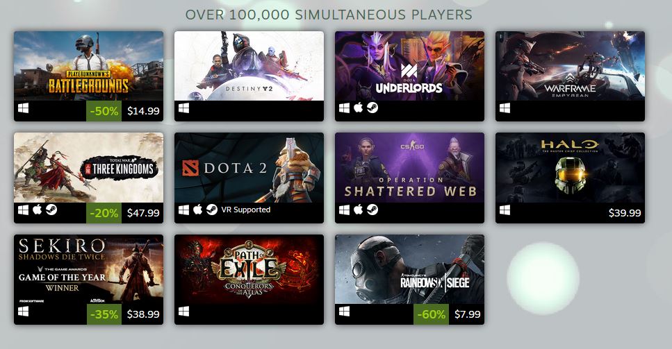 steam most played games