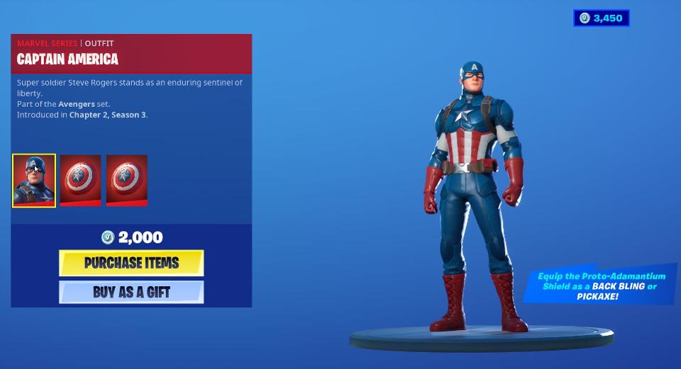 capitan america fortnite