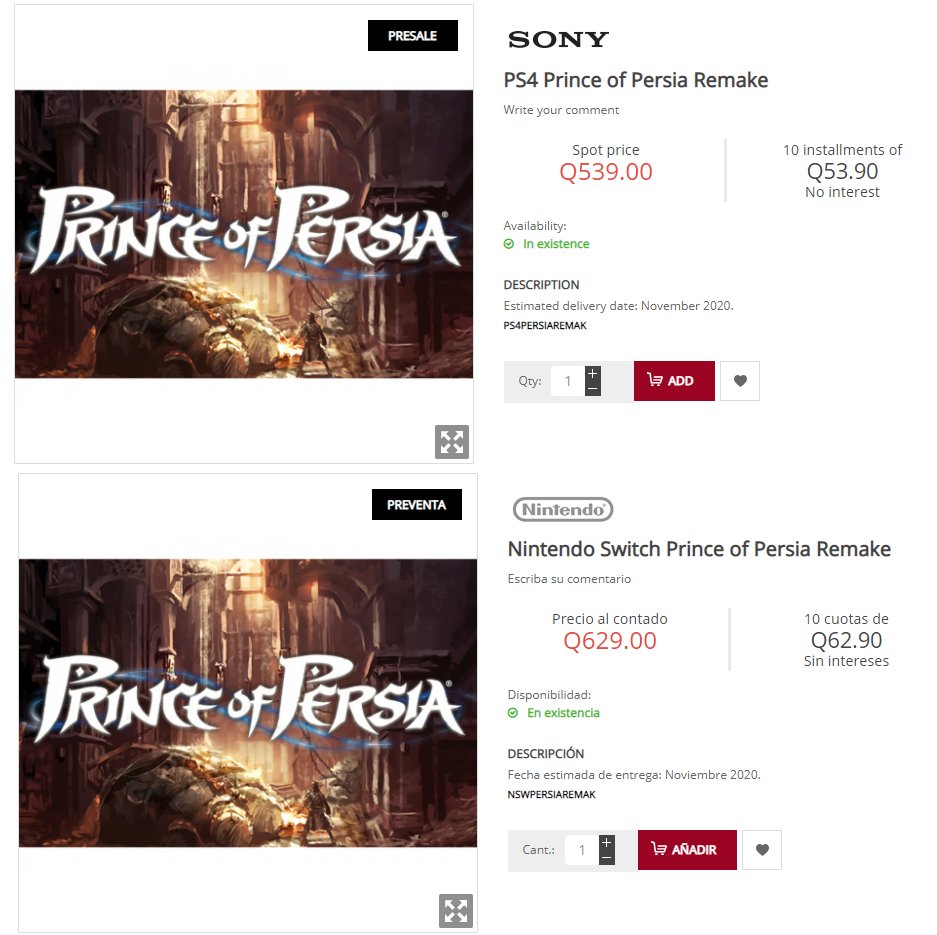prince of persia list