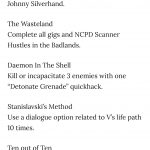Cyberpunk 2077 Achivments
