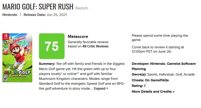 Mario Golf Super Rush meta