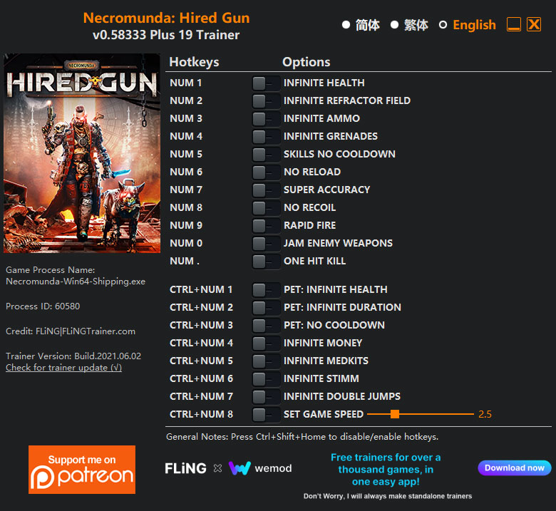 ترینر بازی Necromunda Hired Gun