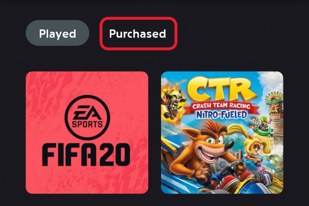 Purchased Game PS App