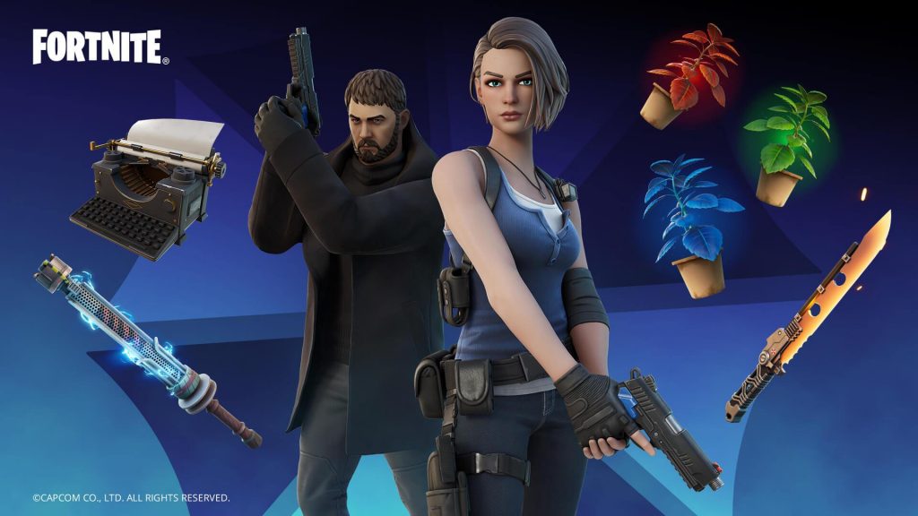 کریس ردفیلد جیل ولنتاین بازی Fortnite