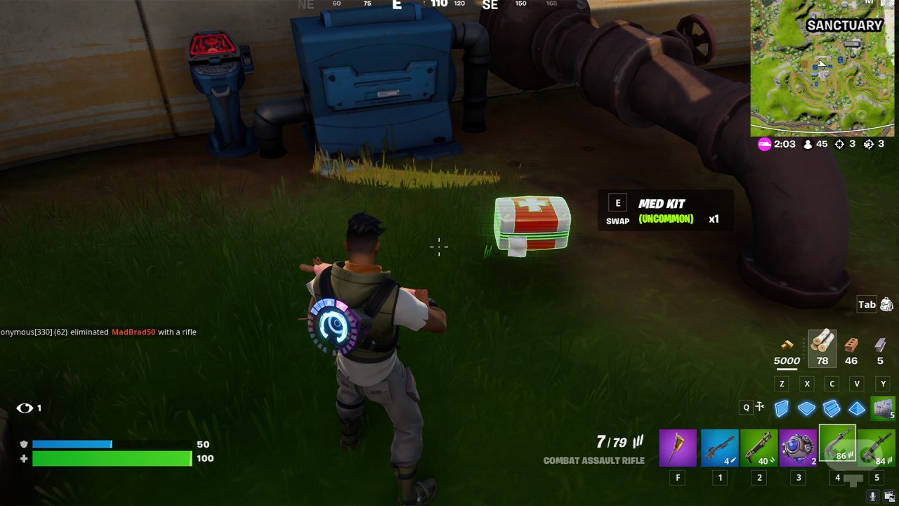بازیابی سلامت در بازی Fortnite