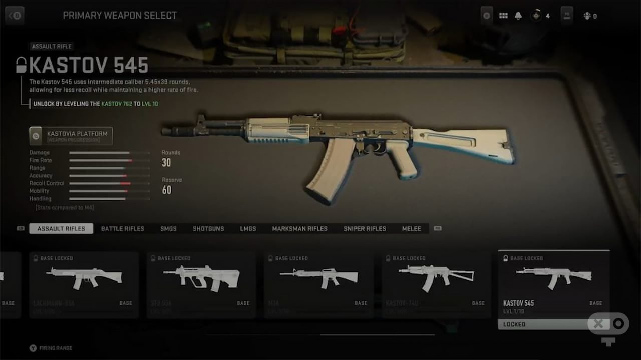 سلاح Kastov 545 بازی Modern Warfare 2