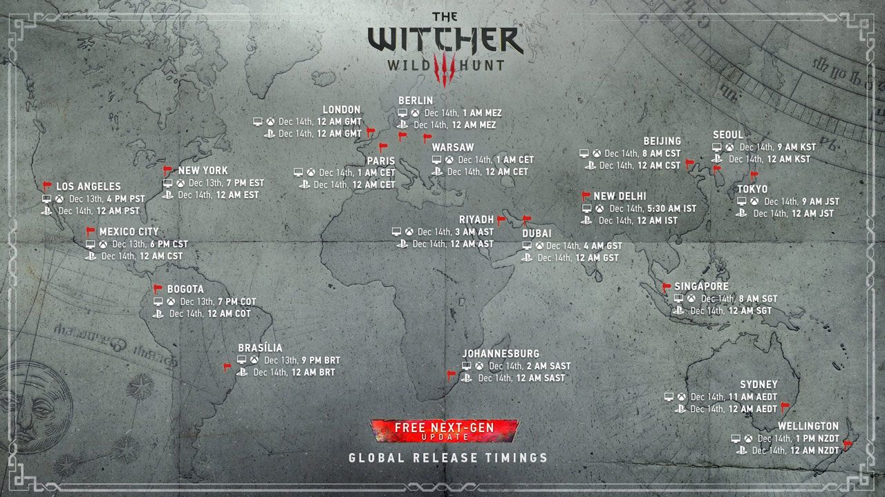 زمان و حجم دانلود آپدیت The Witcher 3