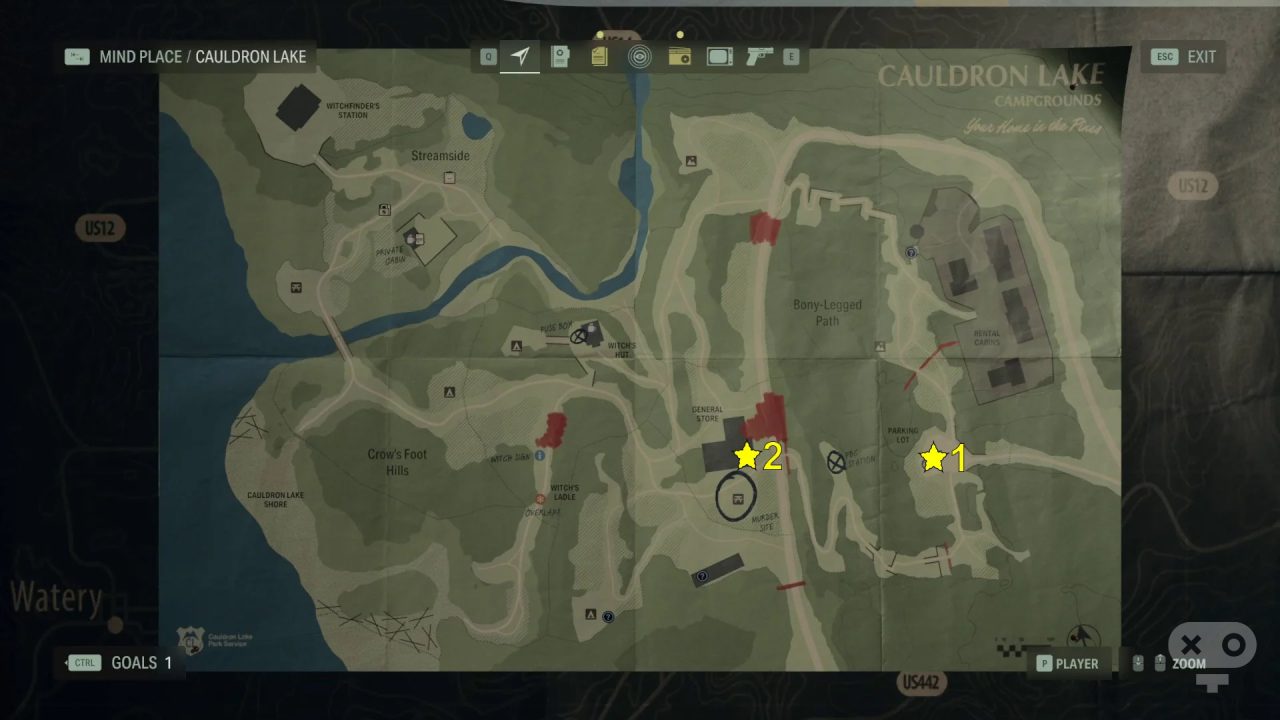 نقشه ها در بازی Alan Wake 2