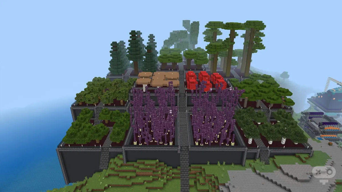 فارم درخت در بازی Minecraft
