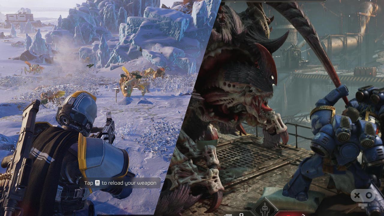 مقایسه گیم پلی بازی Helldivers 2 با بازی Space Marines 2
