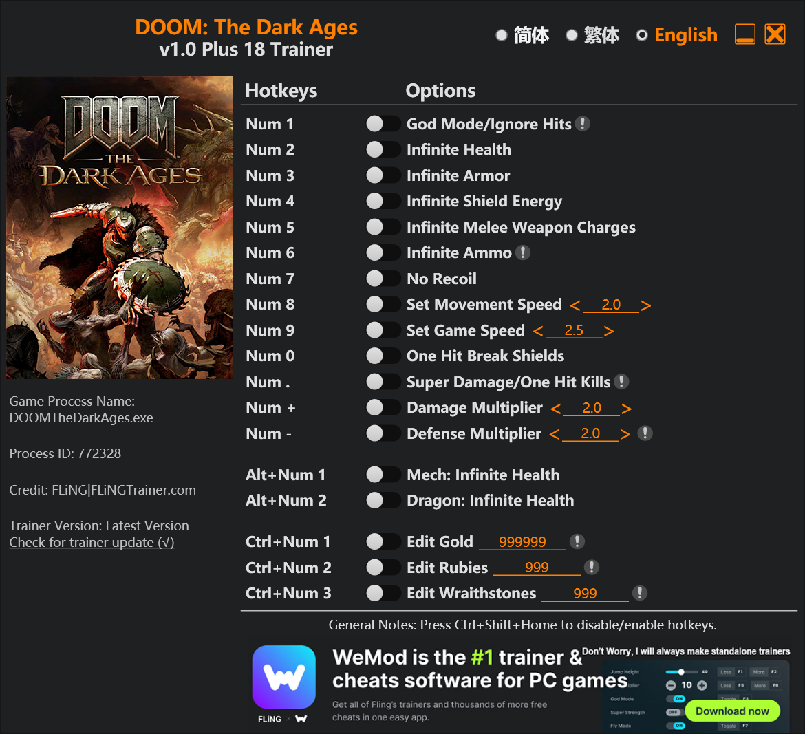 ترینر بازی Doom The Dark Ages