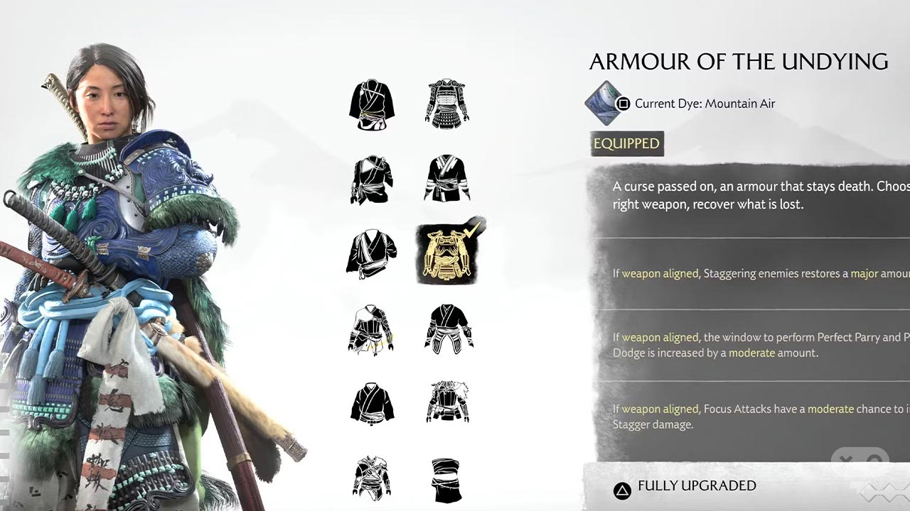 زره Armor of the Undying در لیست بهترین زره و لباس در بازی Ghost of Yotei