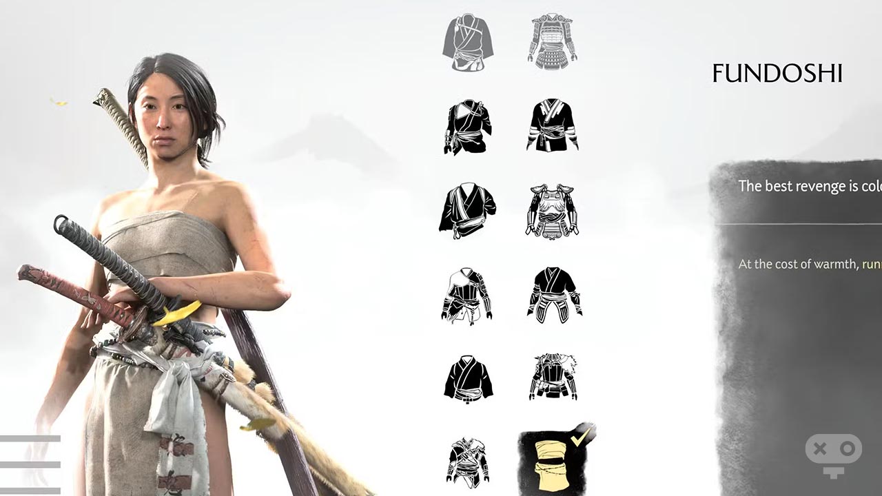 زره Fundoshi در لیست بهترین زره در بازی Ghost of Yotei
