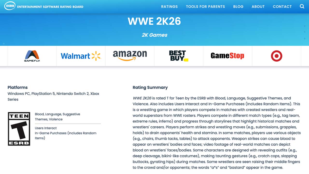 پلتفرم های بازی WWE 2K26