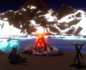 Campfire with Cat