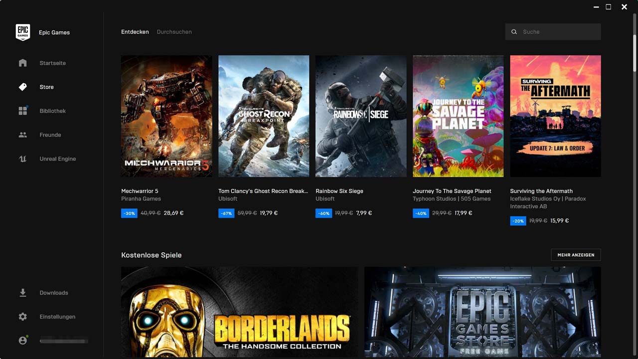 لانچر Epic Games Store