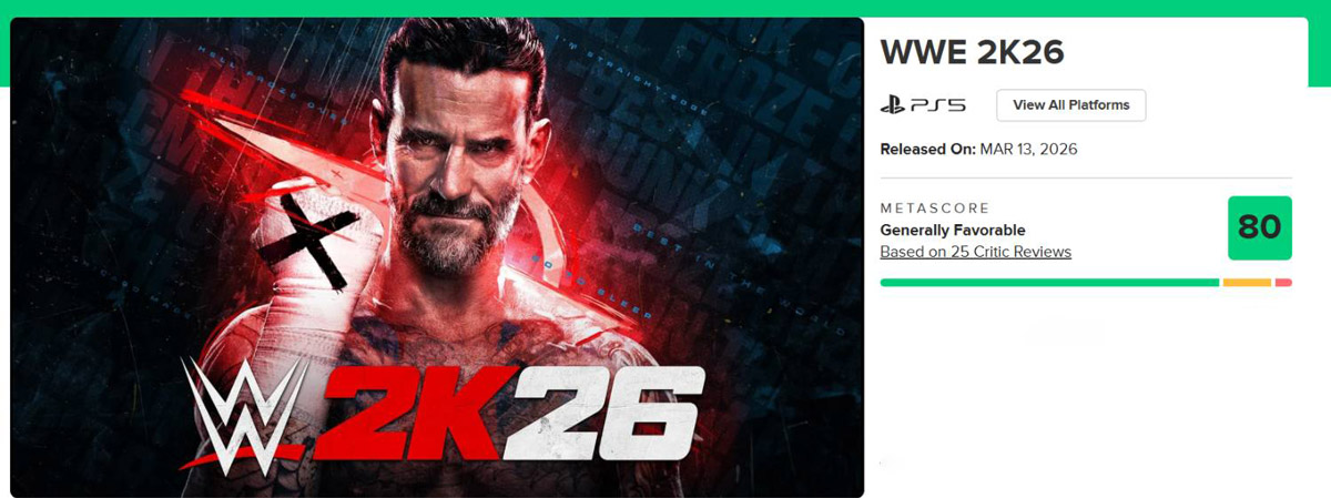 نمره های بازی WWE 2K26 
