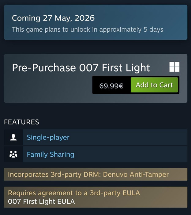 قفل دنوو بازی 007 First Light
