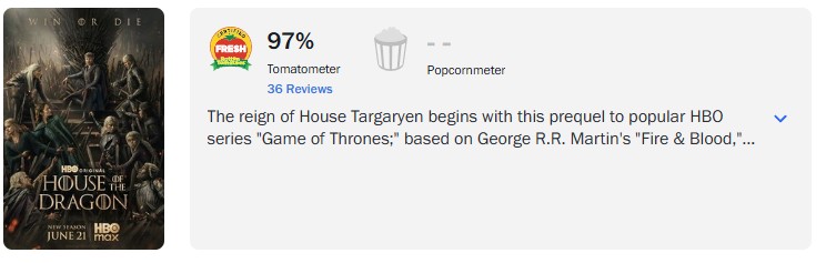 امتیاز راتن تومیتوز House of the Dragon فصل سوم