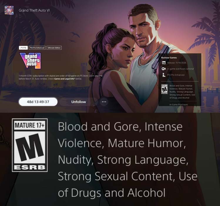 رده سنی بازی GTA VI