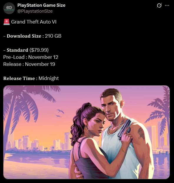 حجم بازی GTA 6