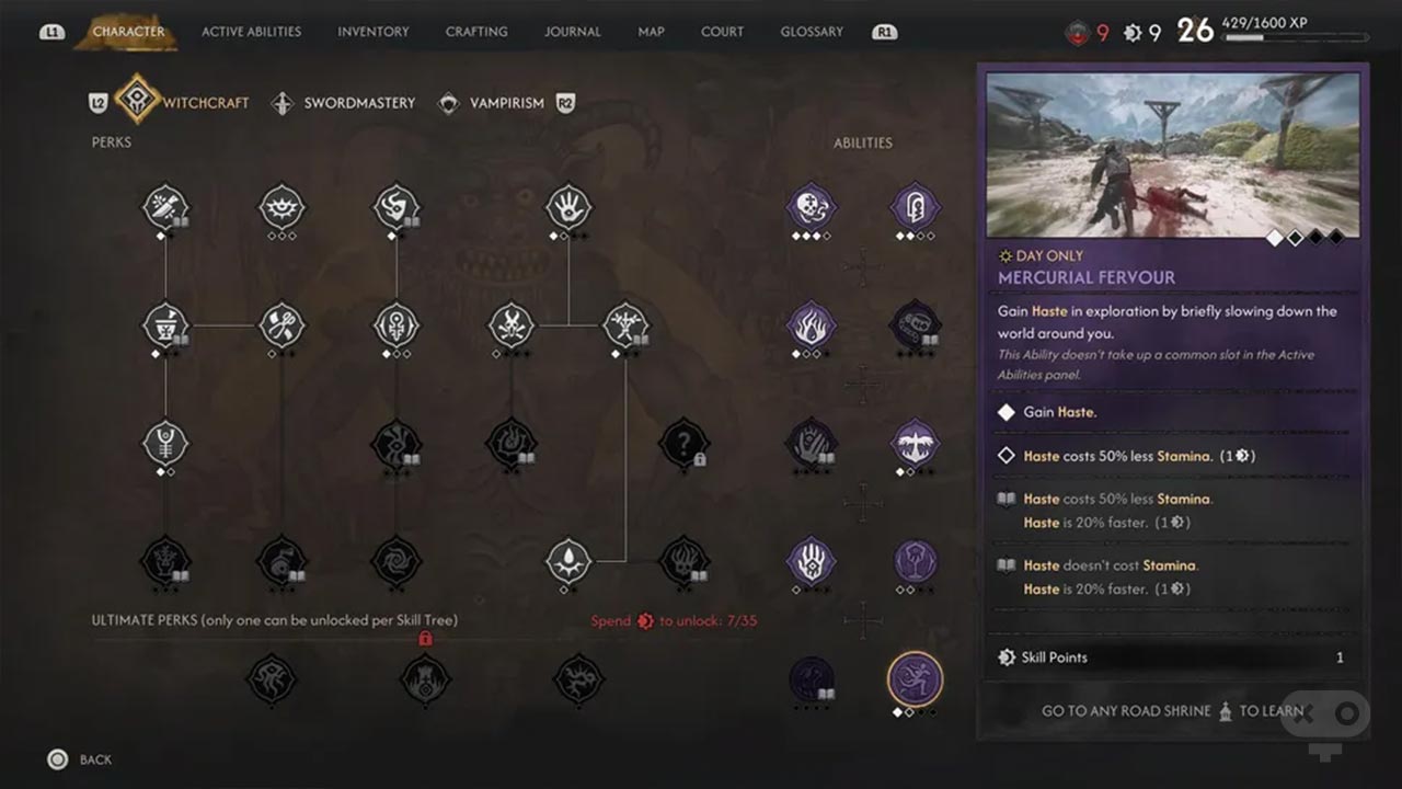 بهترین Perk جادوگری در بازی The Blood of Dawnwalker